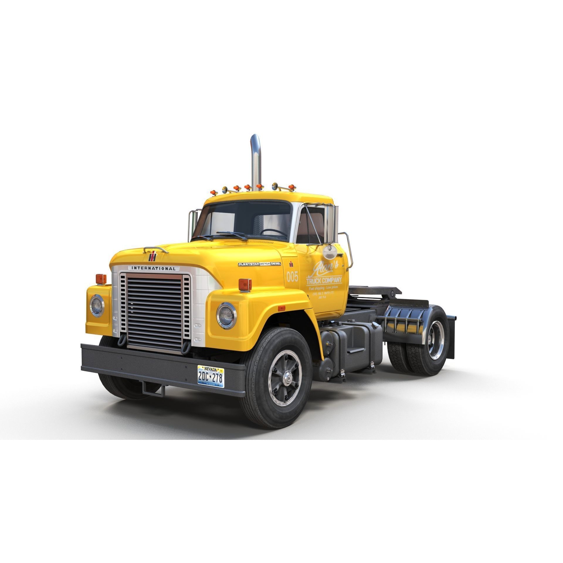 International Fleetstar Daycab - Low-Poly Game-Ready 3D Model - View 10