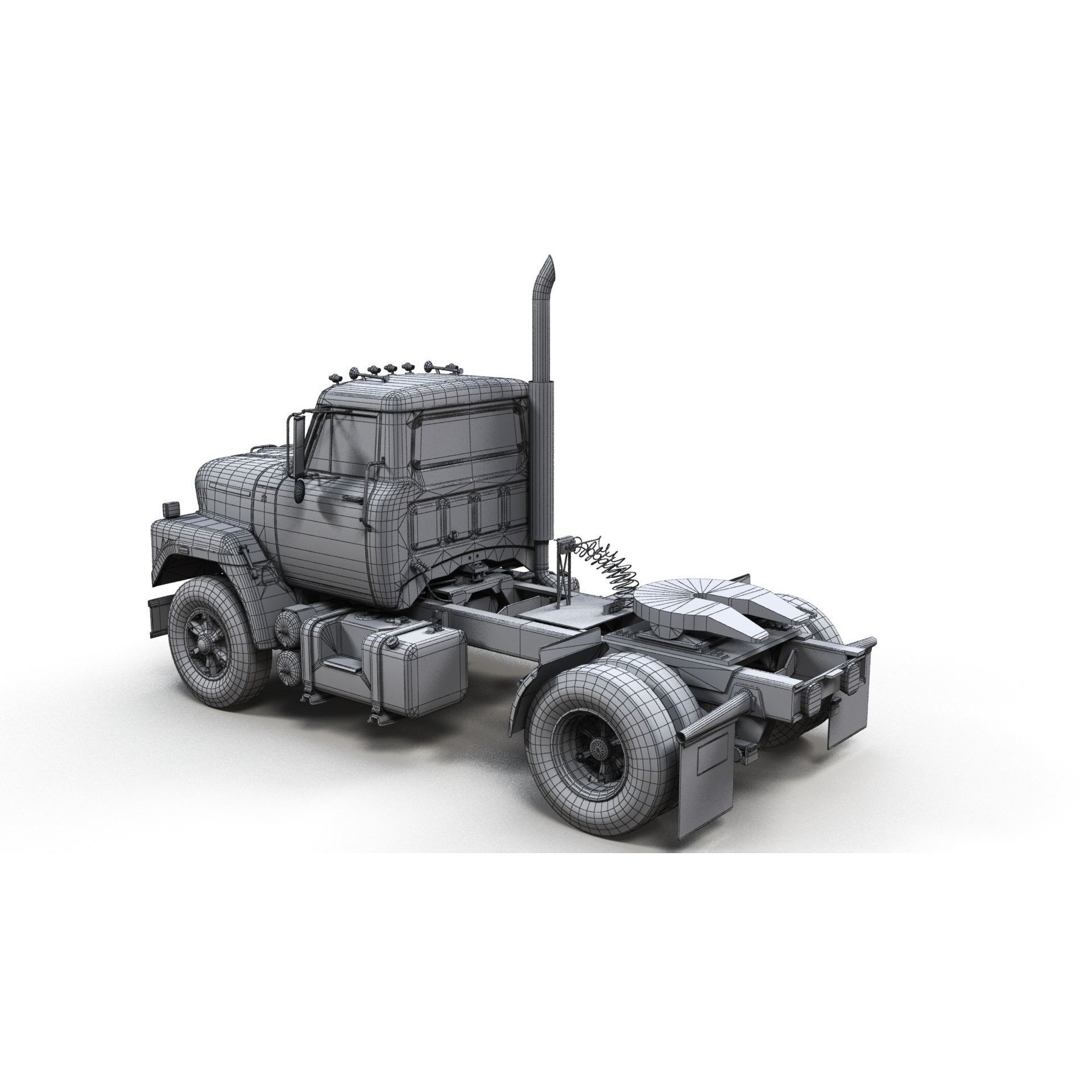 International Fleetstar Daycab - Low-Poly Game-Ready 3D Model - View 14