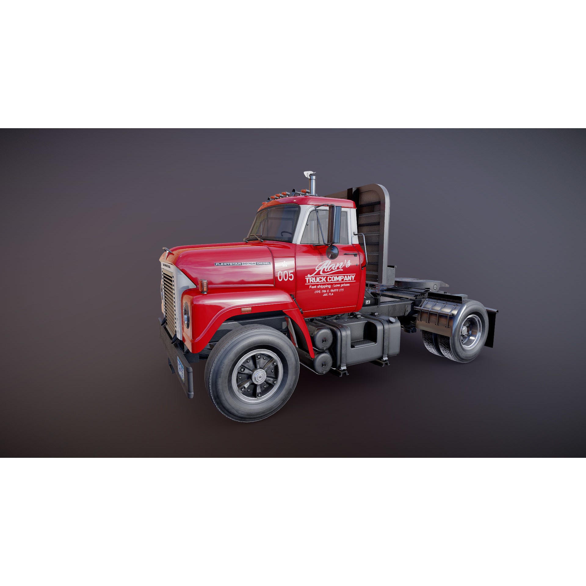 International Fleetstar Daycab - Low-Poly Game-Ready 3D Model - View 19