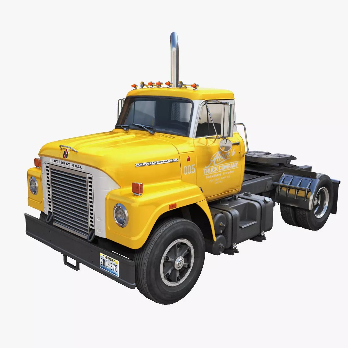 International Fleetstar Daycab - Low-Poly Game-Ready 3D Model - View 2