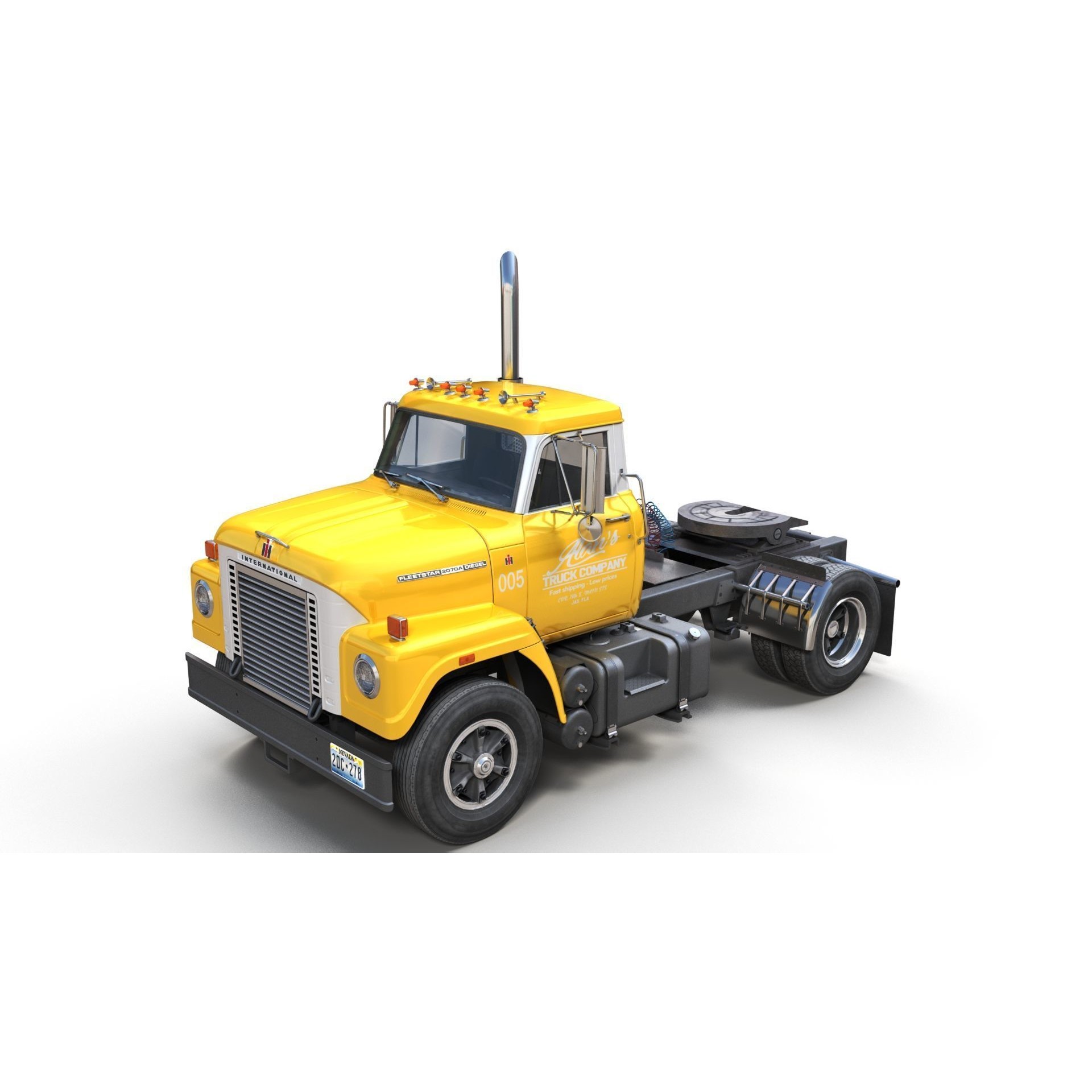 International Fleetstar Daycab - Low-Poly Game-Ready 3D Model - View 4