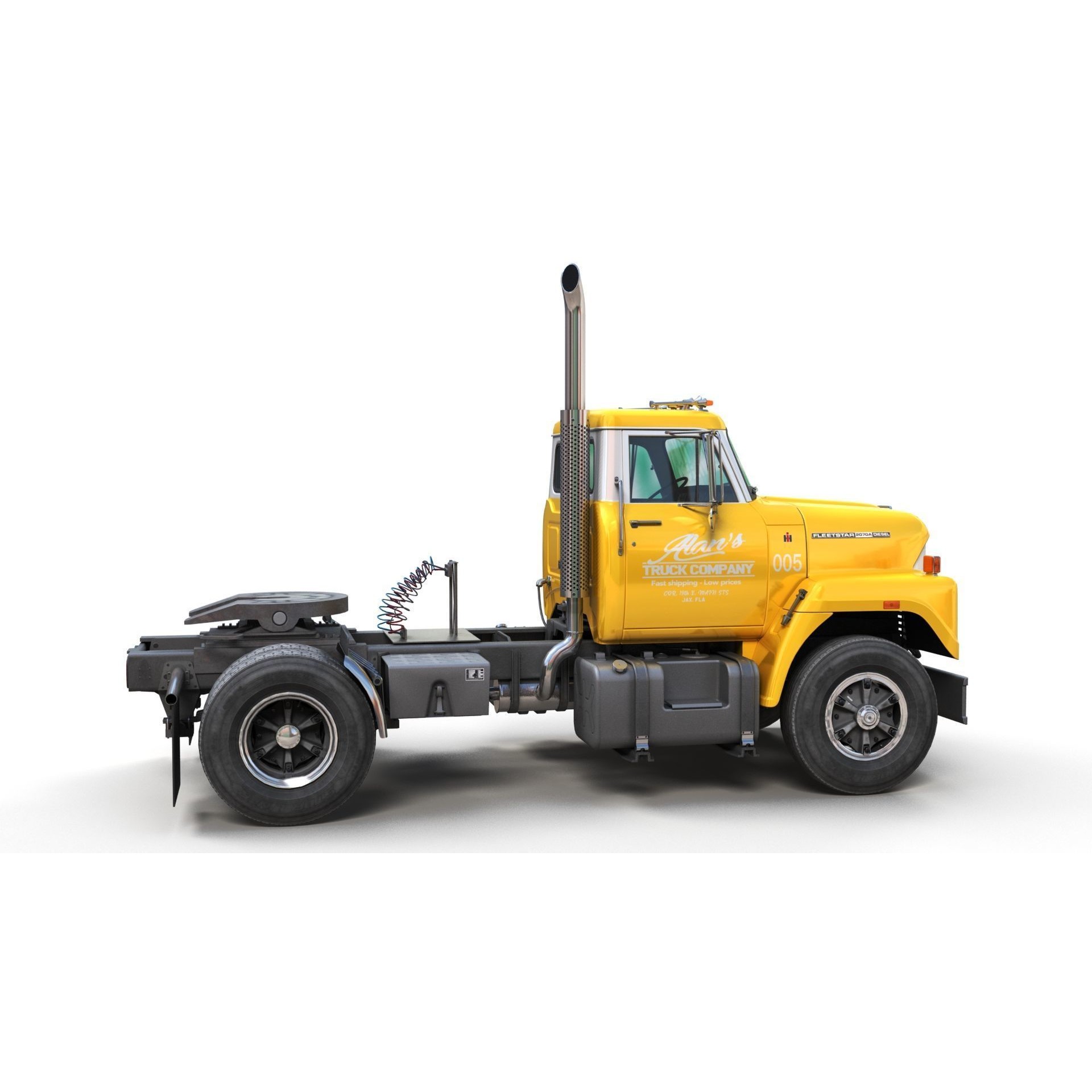 International Fleetstar Daycab - Low-Poly Game-Ready 3D Model - View 5