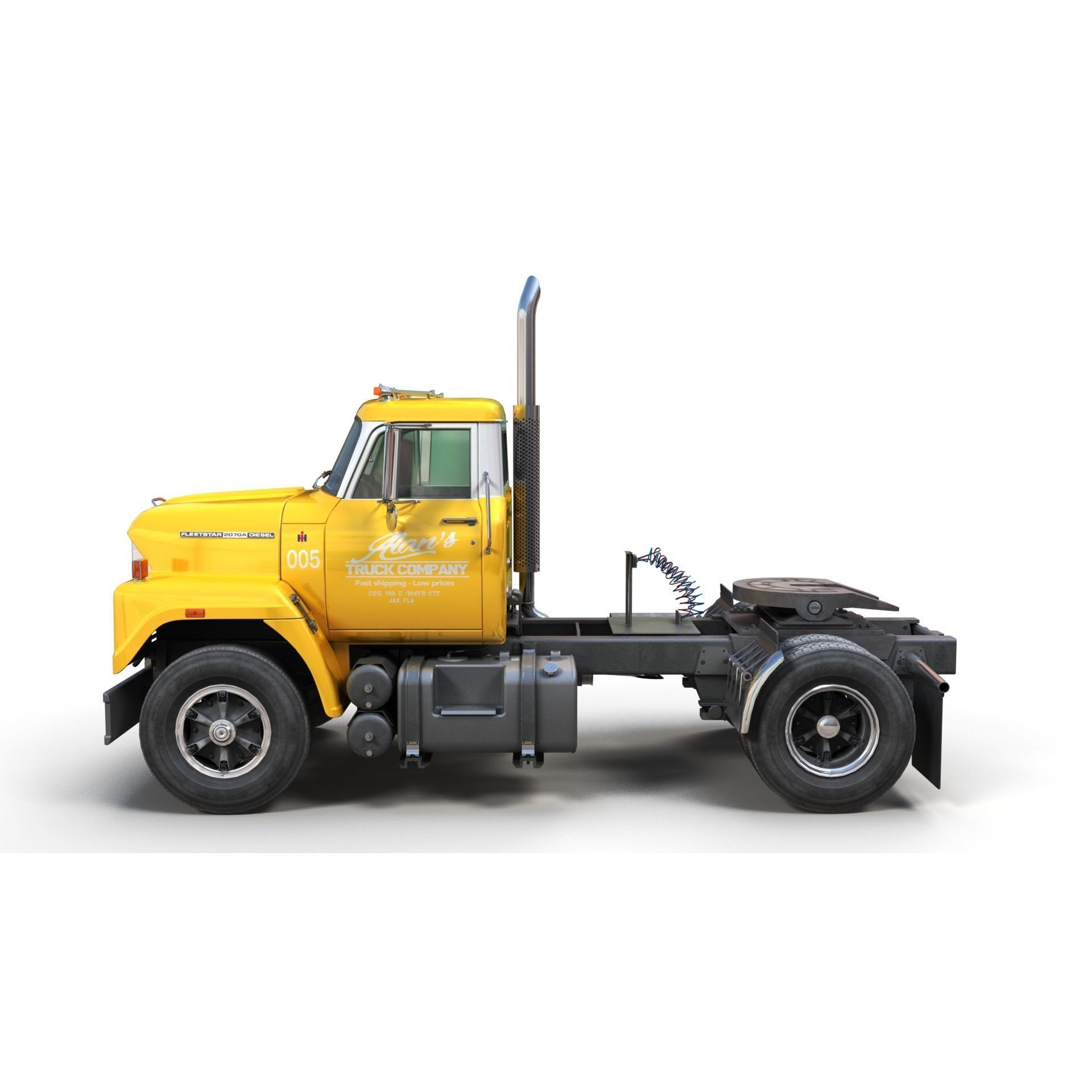 International Fleetstar Daycab - Low-Poly Game-Ready 3D Model - View 7