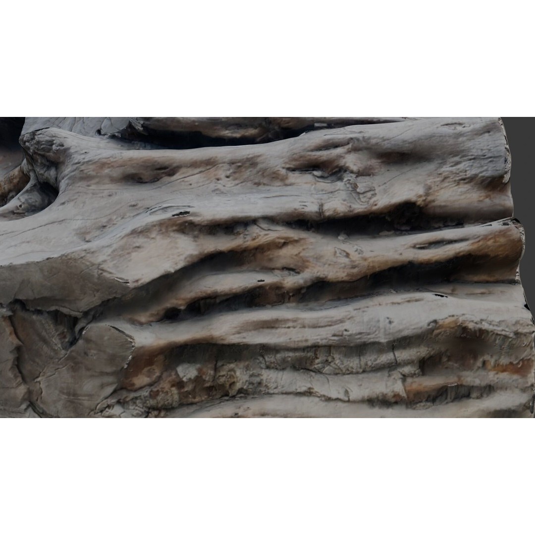 Weathered Wood Block 3D Model – Low Poly PBR Scan for Games, FBX - View 5