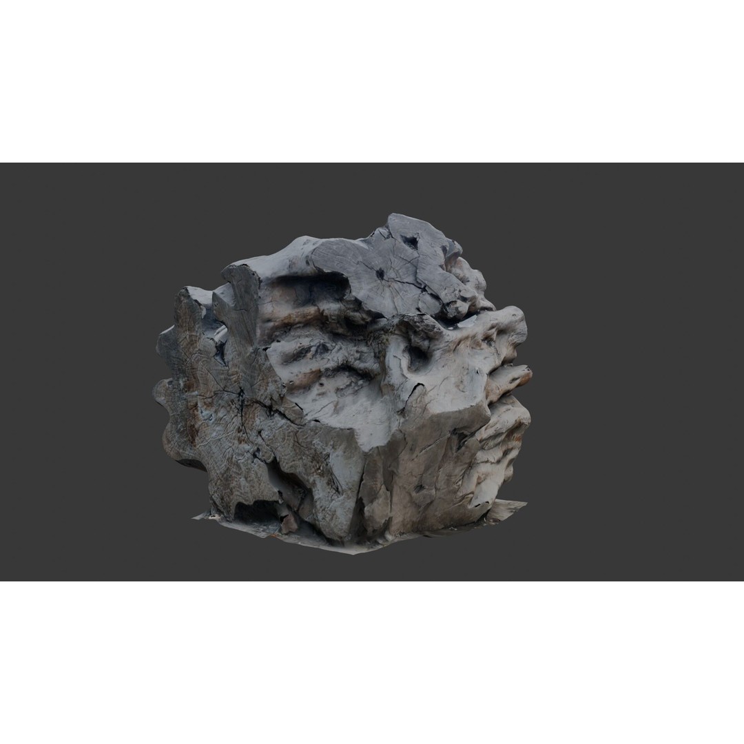 Weathered Wood Block 3D Model – Low Poly PBR Scan for Games, FBX - View 6