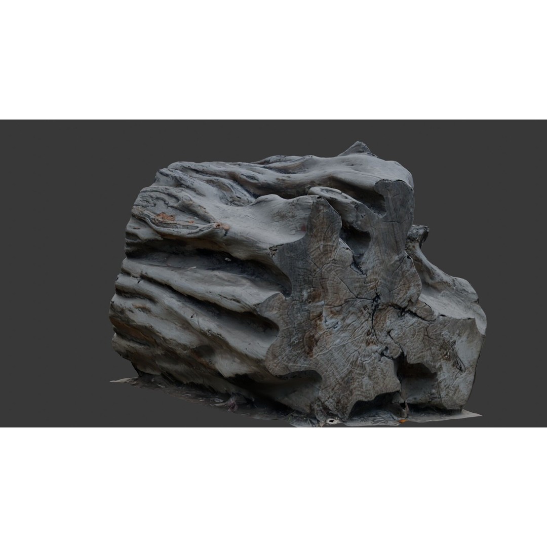 Weathered Wood Block 3D Model – Low Poly PBR Scan for Games, FBX - View 7