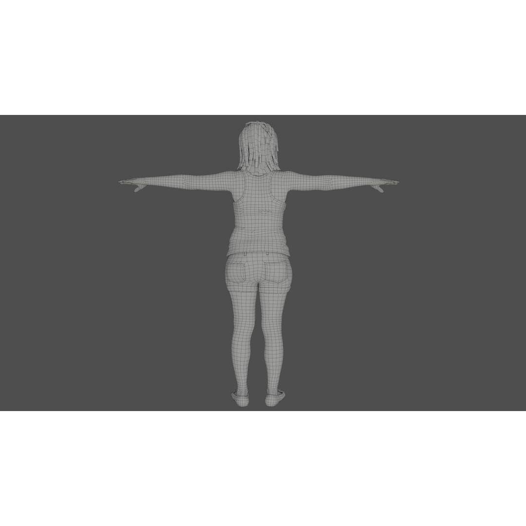 Rigged Female Character 3D Model – High Poly Game-Ready Asset, FBX