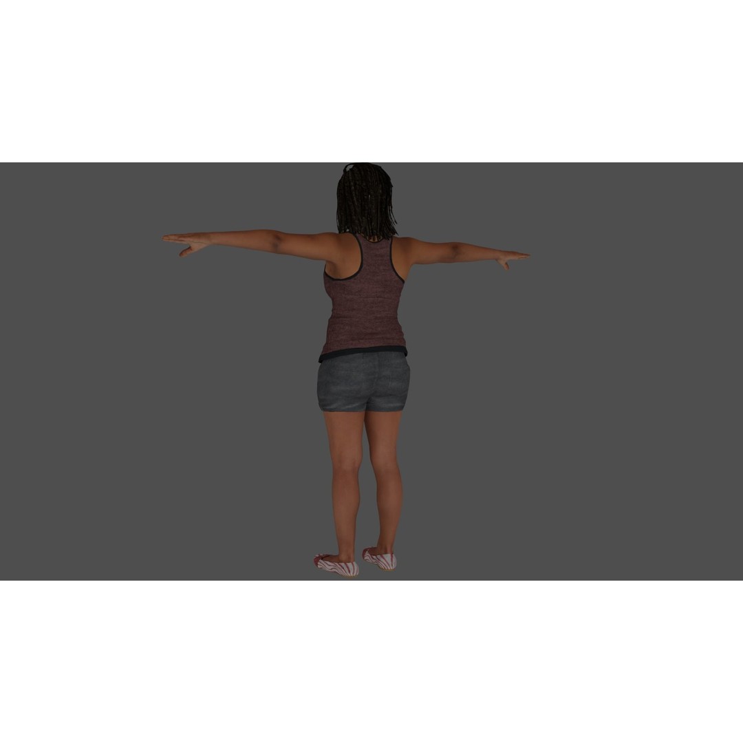 Rigged Female Character 3D Model – High Poly Game-Ready Asset, FBX - View 10