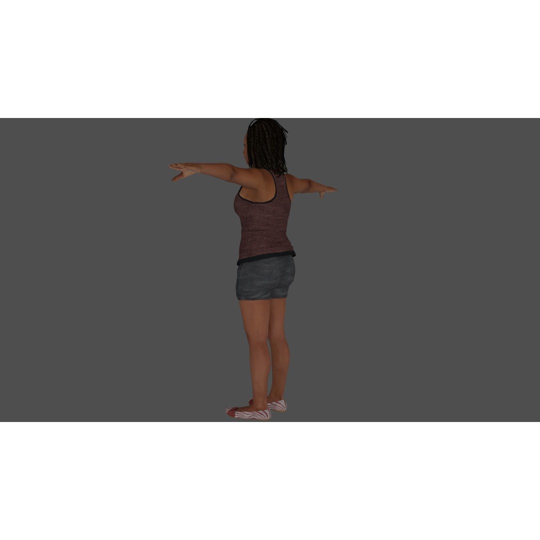 Rigged Female Character 3D Model – High Poly Game-Ready Asset, FBX - View 11