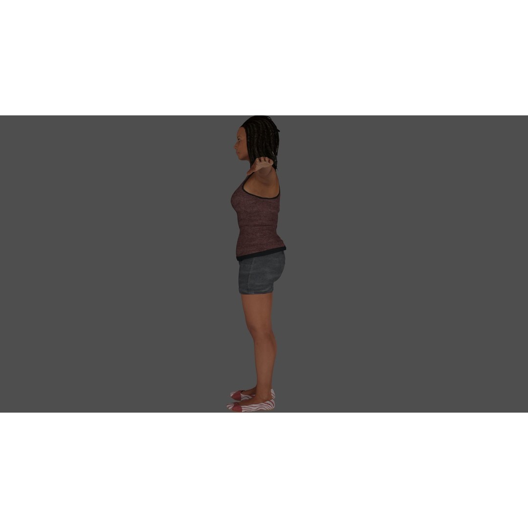 Rigged Female Character 3D Model – High Poly Game-Ready Asset, FBX - View 12