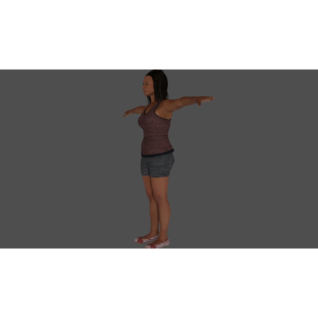 Rigged Female Character 3D Model – High Poly Game-Ready Asset, FBX - View 13