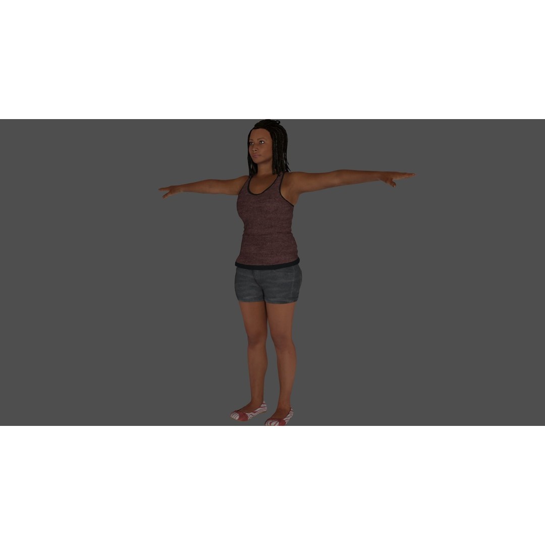 Rigged Female Character 3D Model – High Poly Game-Ready Asset, FBX - View 14
