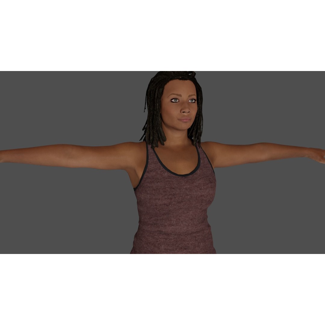 Rigged Female Character 3D Model – High Poly Game-Ready Asset, FBX - View 15