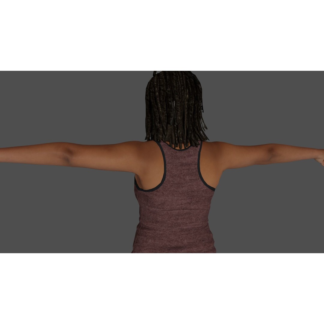Rigged Female Character 3D Model – High Poly Game-Ready Asset, FBX - View 16