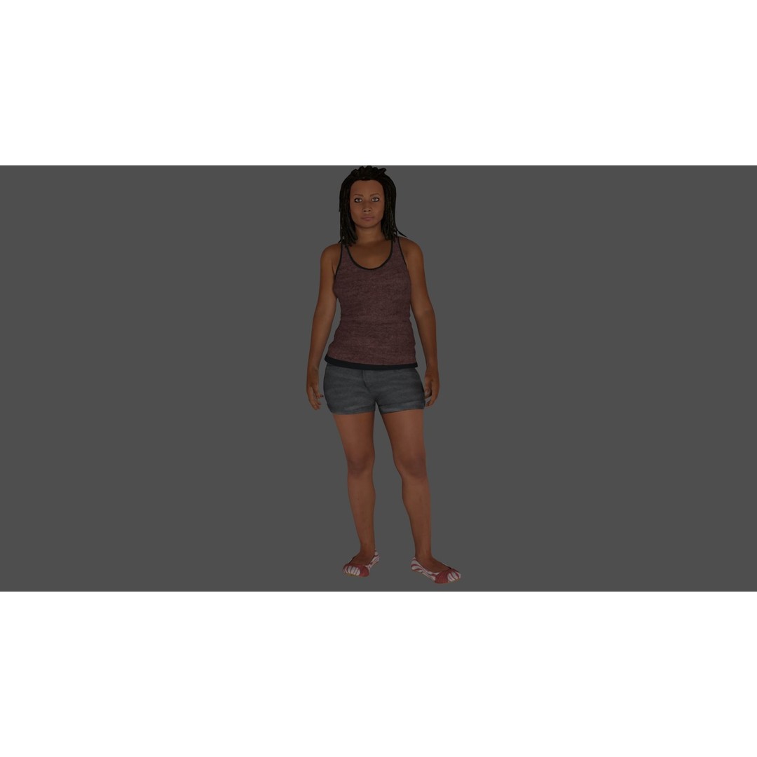 Rigged Female Character 3D Model – High Poly Game-Ready Asset, FBX - View 17