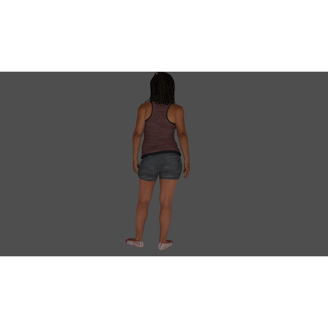 Rigged Female Character 3D Model – High Poly Game-Ready Asset, FBX - View 19