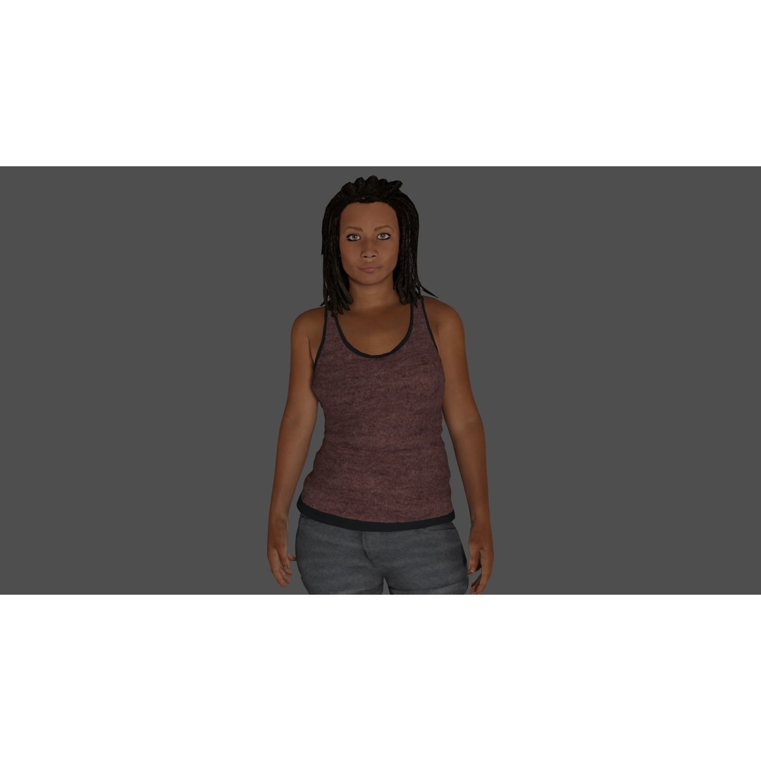 Rigged Female Character 3D Model – High Poly Game-Ready Asset, FBX - View 21