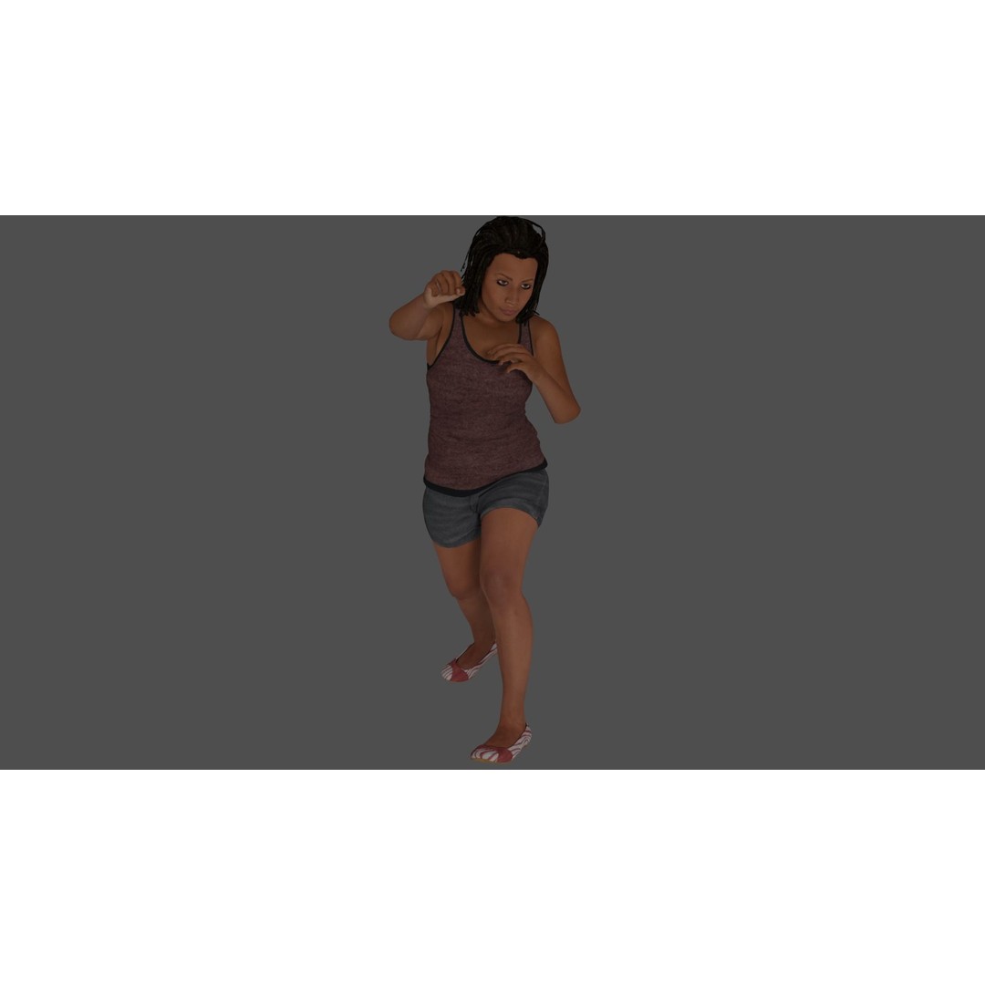 Rigged Female Character 3D Model – High Poly Game-Ready Asset, FBX - View 22