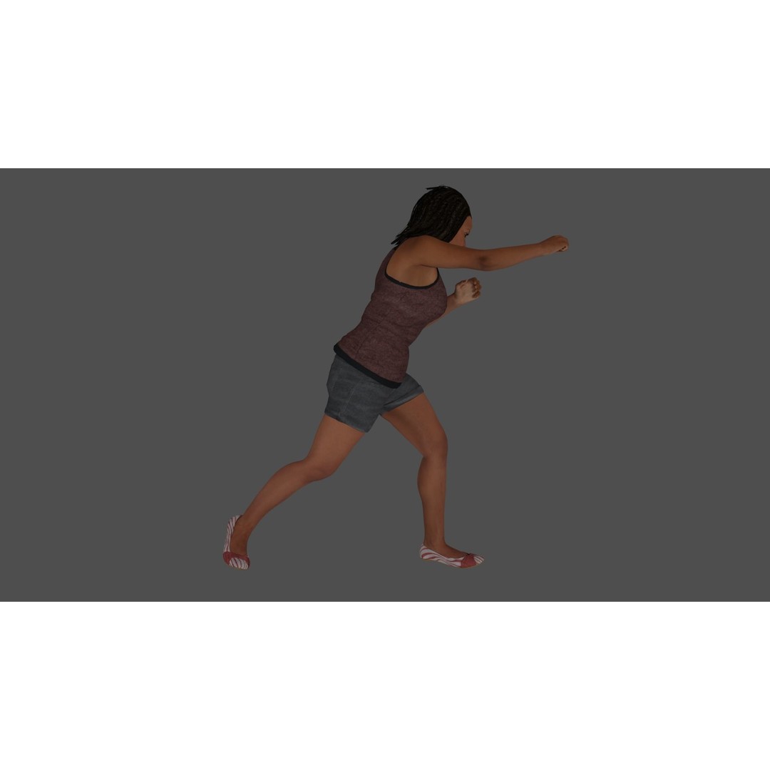 Rigged Female Character 3D Model – High Poly Game-Ready Asset, FBX - View 23