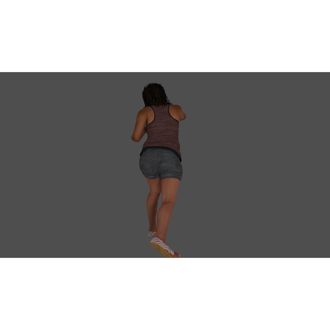 Rigged Female Character 3D Model – High Poly Game-Ready Asset, FBX - View 24