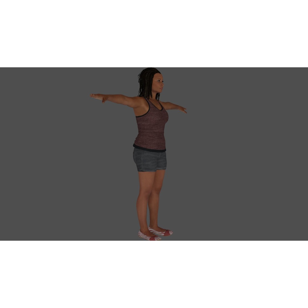 Rigged Female Character 3D Model – High Poly Game-Ready Asset, FBX - View 5