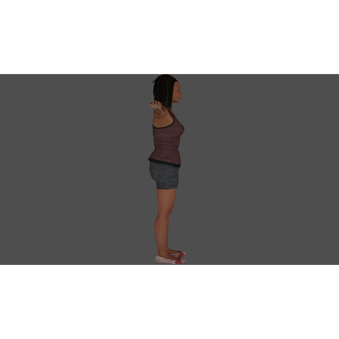 Rigged Female Character 3D Model – High Poly Game-Ready Asset, FBX - View 6