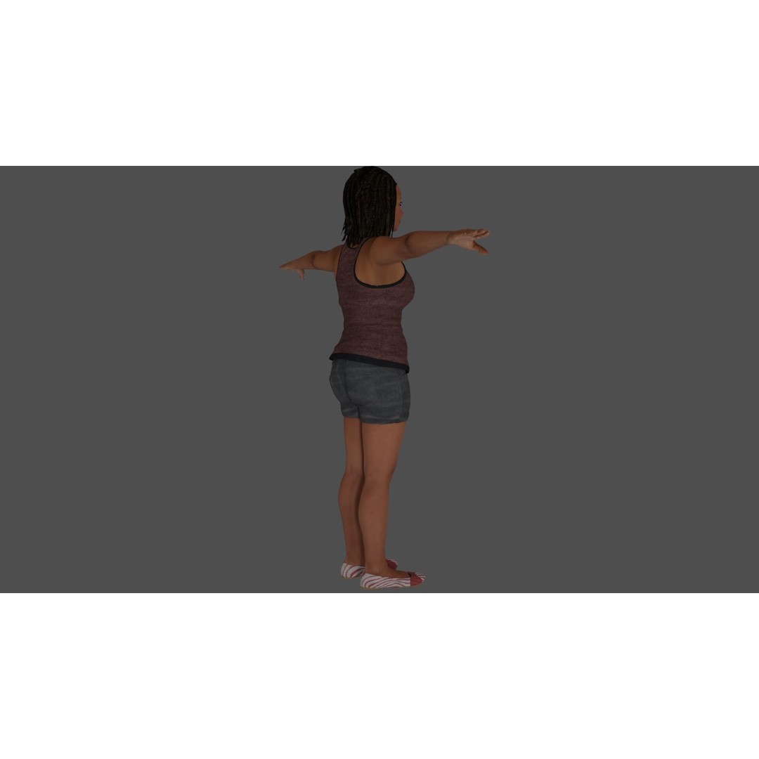 Rigged Female Character 3D Model – High Poly Game-Ready Asset, FBX - View 7