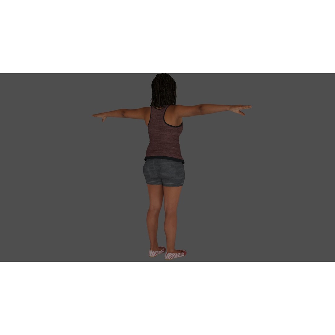 Rigged Female Character 3D Model – High Poly Game-Ready Asset, FBX - View 8