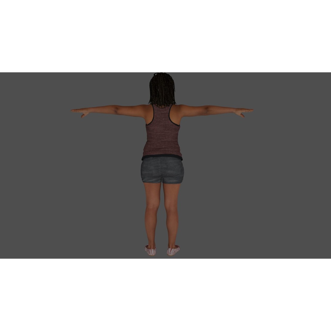 Rigged Female Character 3D Model – High Poly Game-Ready Asset, FBX - View 9