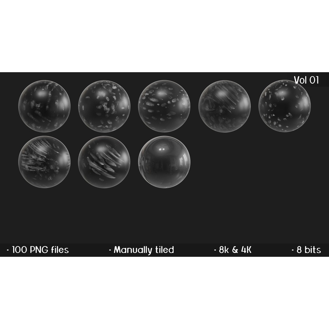 High Quality Surface Imperfections Textures 3D Model – 100 Seamless Grayscale Maps
