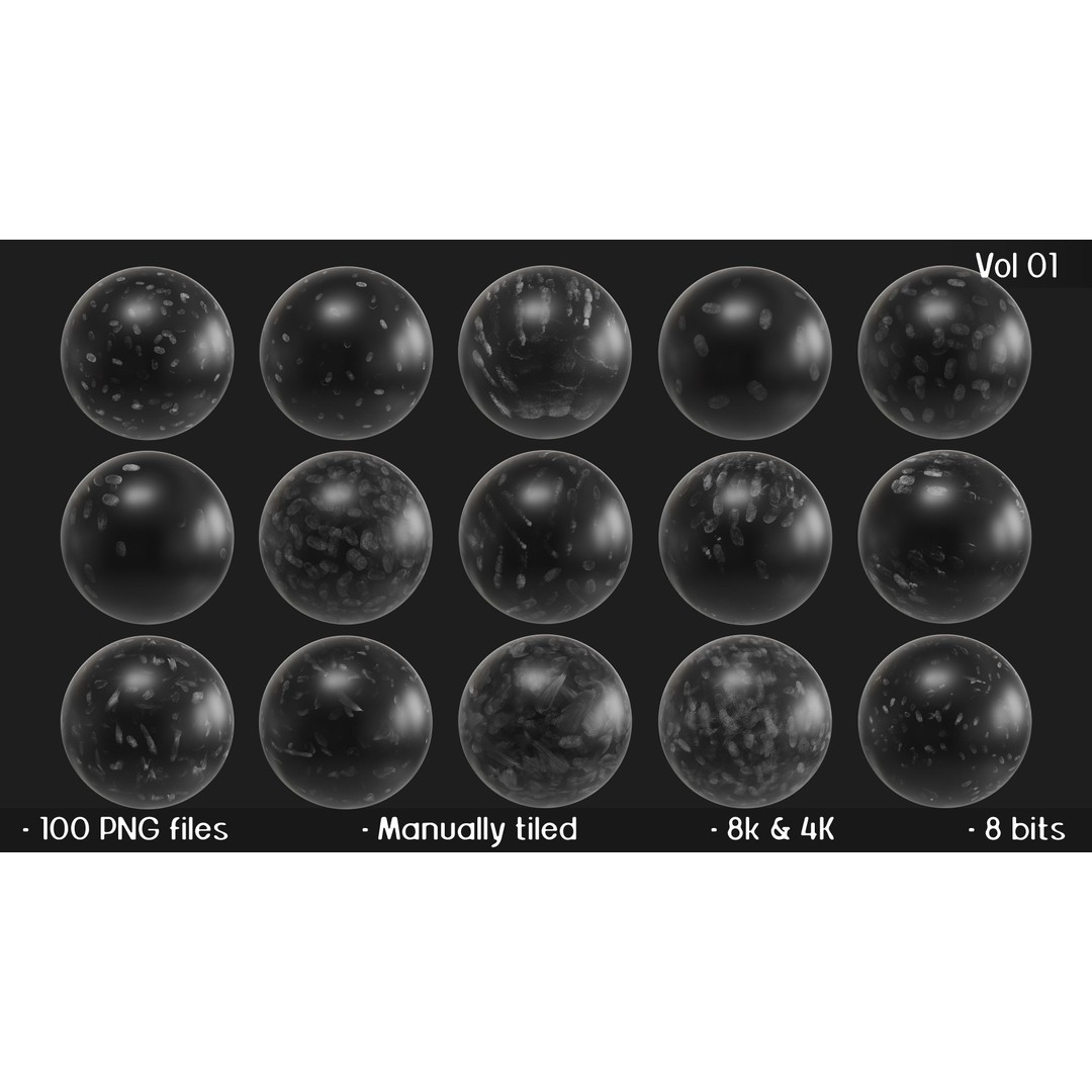 High Quality Surface Imperfections Textures 3D Model – 100 Seamless Grayscale Maps - View 12