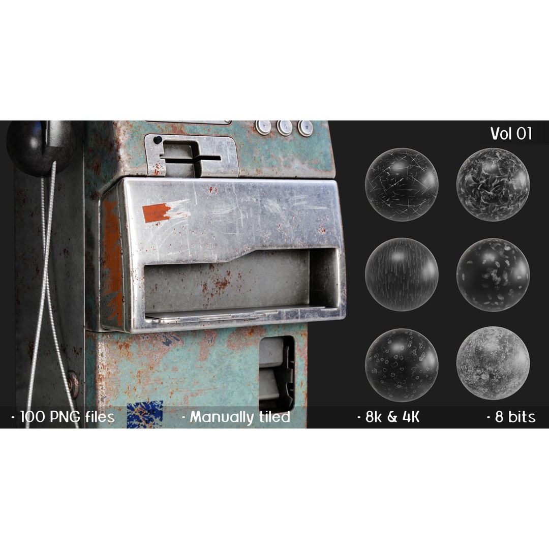 High Quality Surface Imperfections Textures 3D Model – 100 Seamless Grayscale Maps - View 5