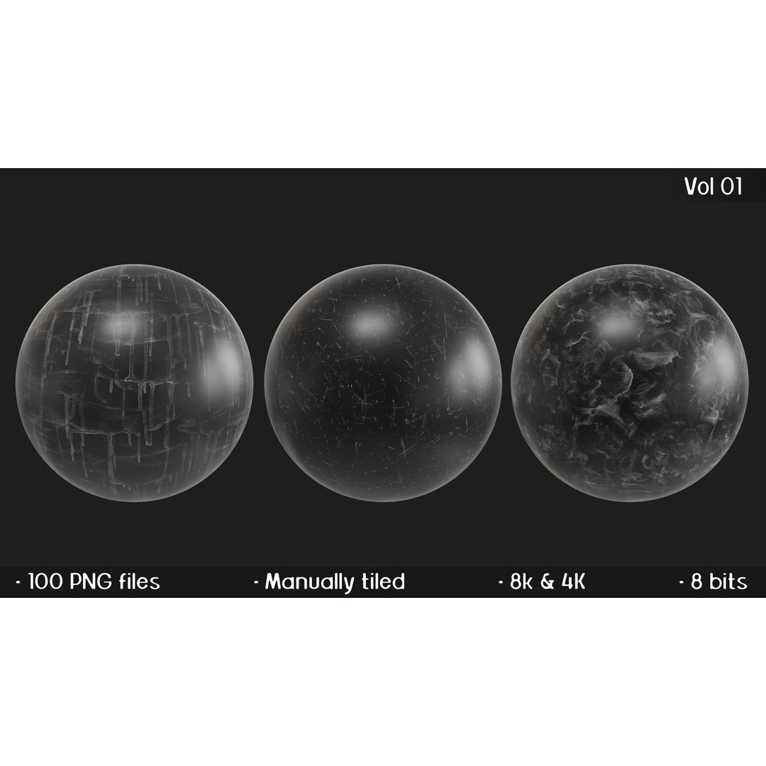 High Quality Surface Imperfections Textures 3D Model – 100 Seamless Grayscale Maps - View 6