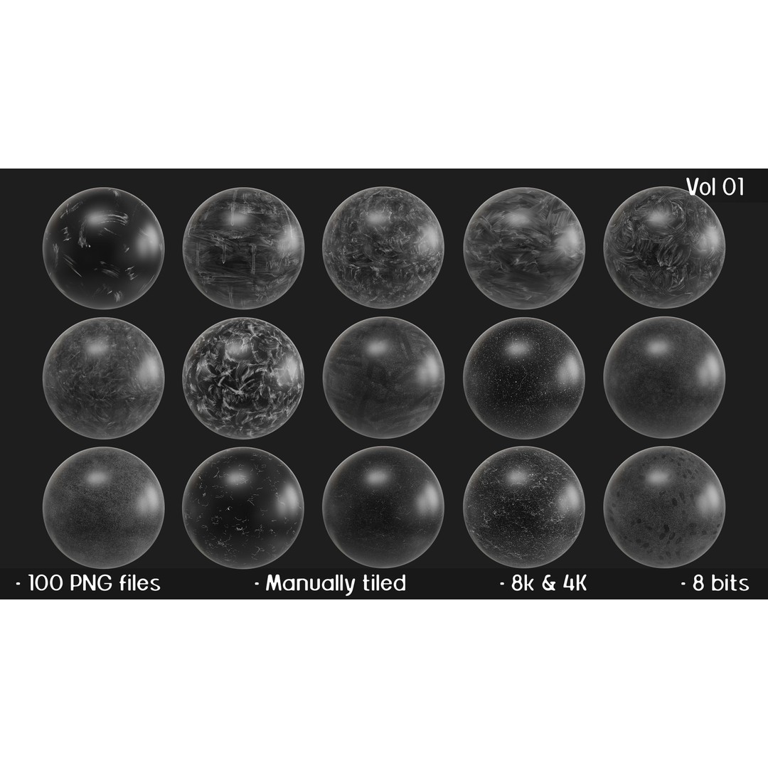 High Quality Surface Imperfections Textures 3D Model – 100 Seamless Grayscale Maps - View 8