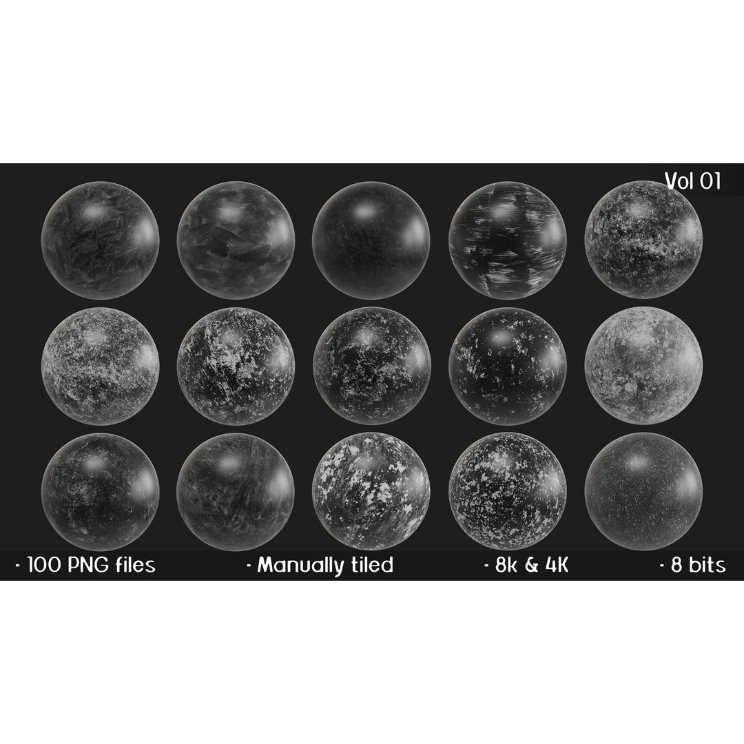 High Quality Surface Imperfections Textures 3D Model – 100 Seamless Grayscale Maps - View 9