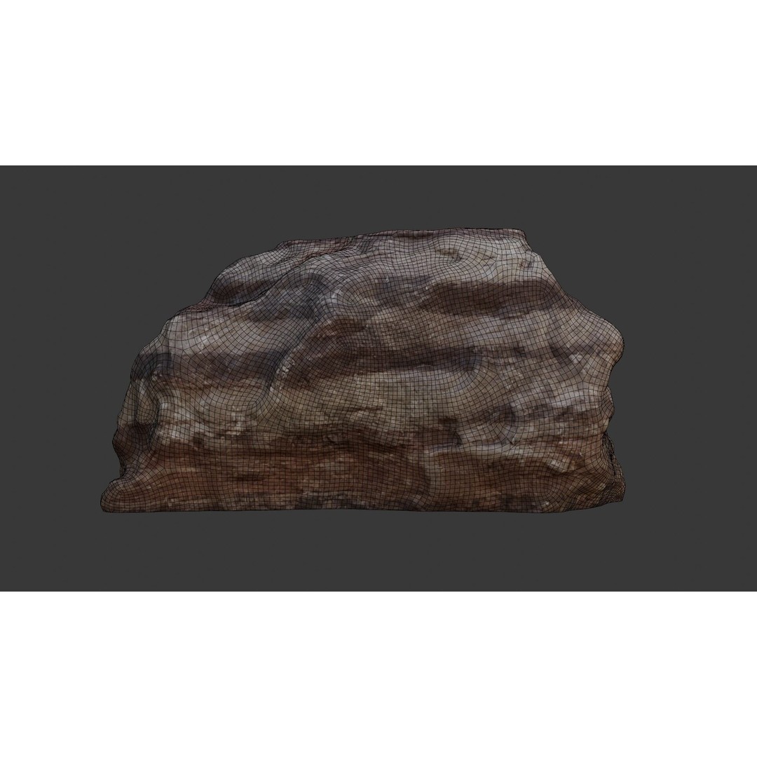 Layered Rock 3D Model – Realistic Low Poly Stone with 4K PBR Textures - View 4