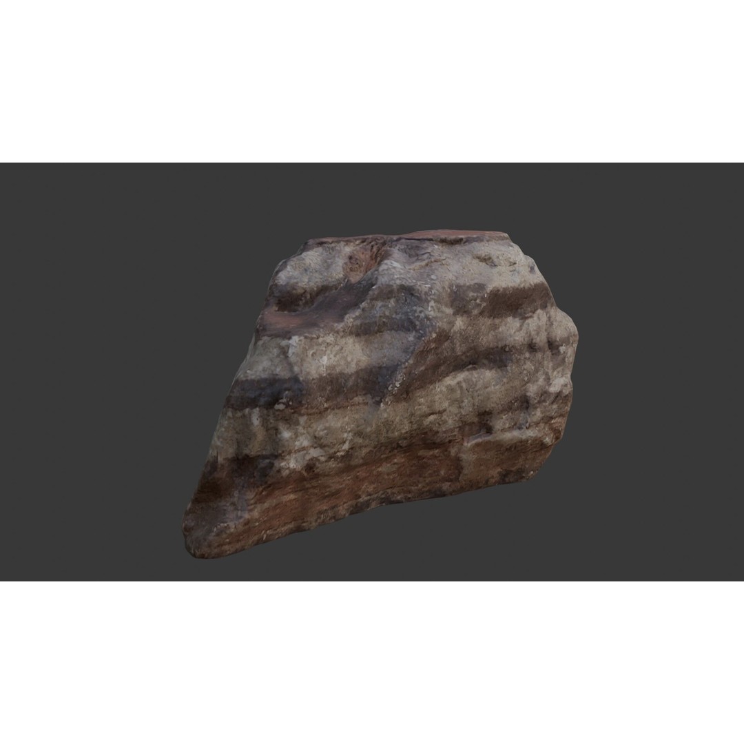 Layered Rock 3D Model – Realistic Low Poly Stone with 4K PBR Textures - View 6