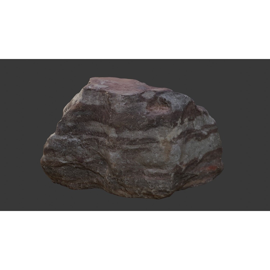 Layered Rock 3D Model – Realistic Low Poly Stone with 4K PBR Textures - View 8