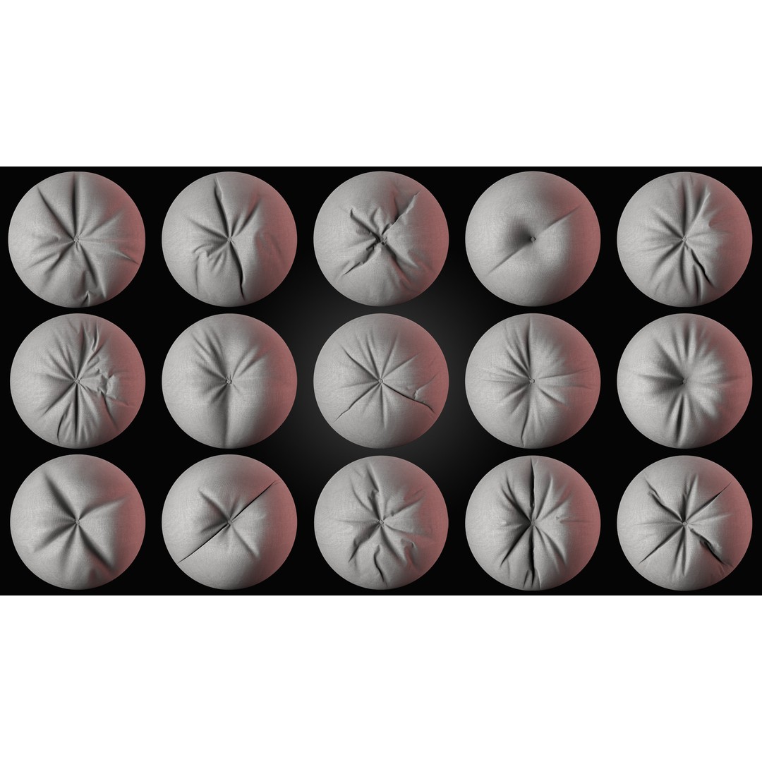 Fabric Button Brushes 3D Model – Realistic Texture Set, PSD & PNG - View 12