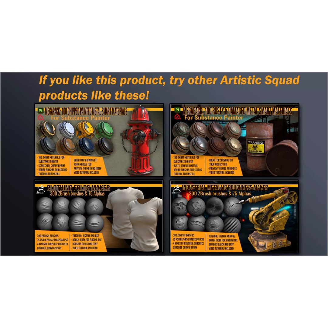 Construction Surface Maker 3D Model – ZBrush Brushes & Alphas Pack