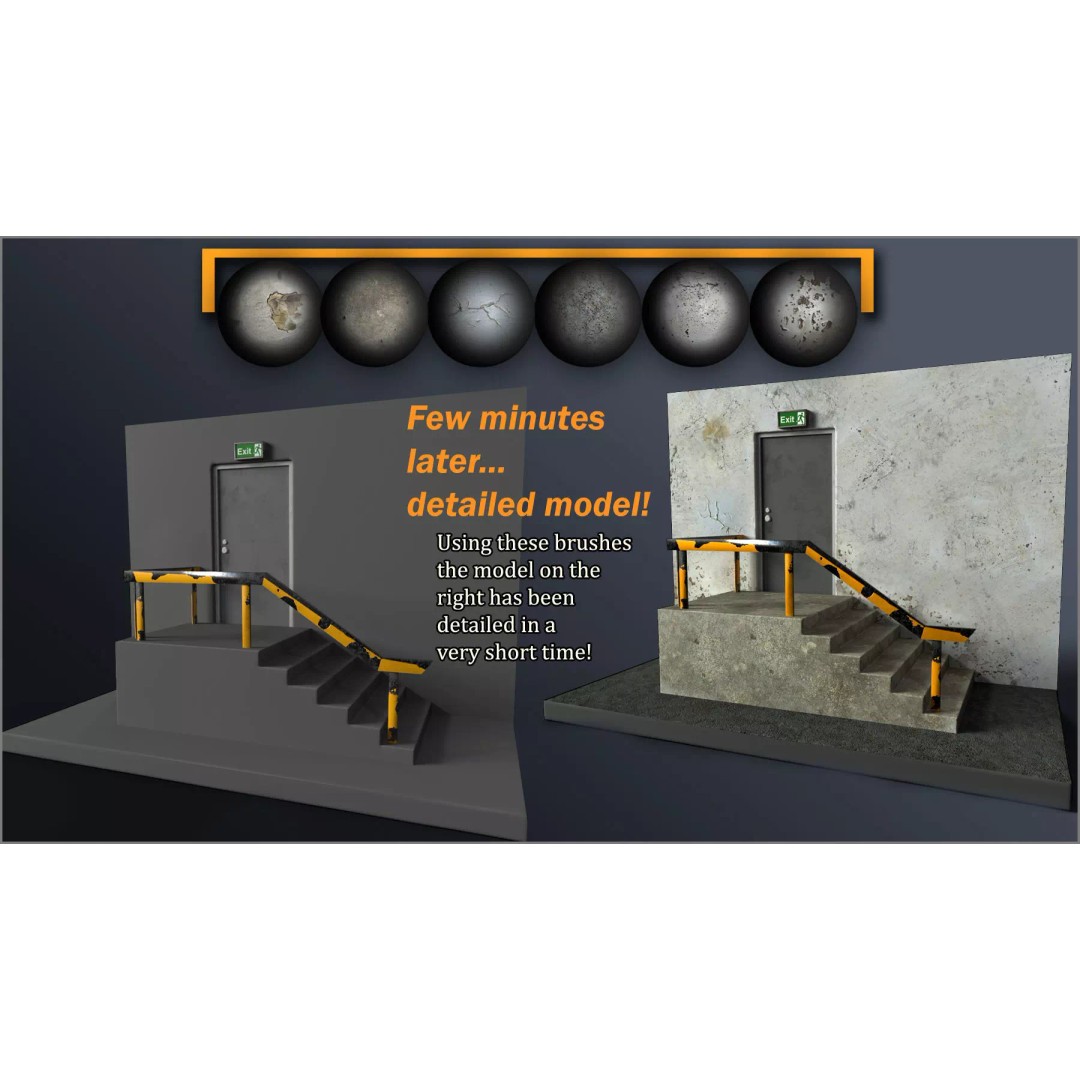 Construction Surface Maker 3D Model – ZBrush Brushes & Alphas Pack - View 3