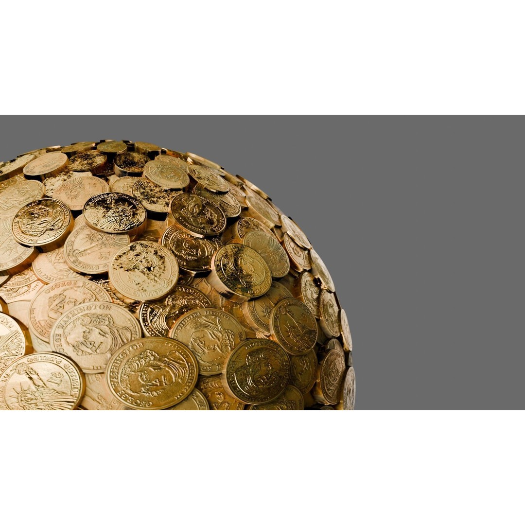 Realistic US Dollar Coins 3D Model – Seamless PBR Material for Games