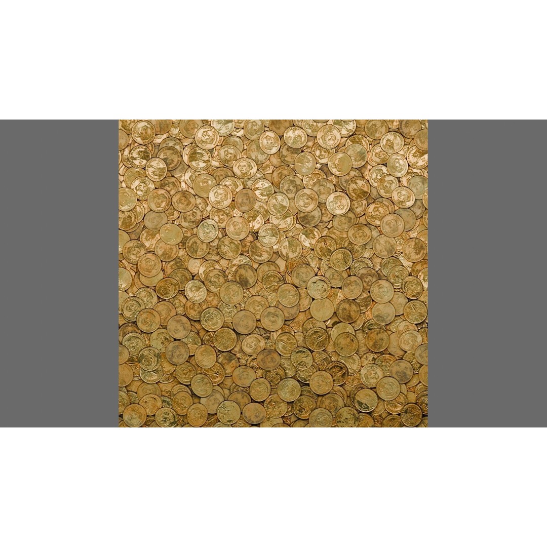 Realistic US Dollar Coins 3D Model – Seamless PBR Material for Games - View 6
