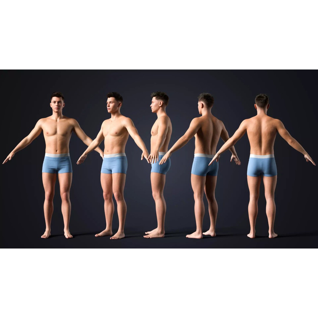 Adrian 3D Model – Realistic Male Character, Rigged for Animation - View 3