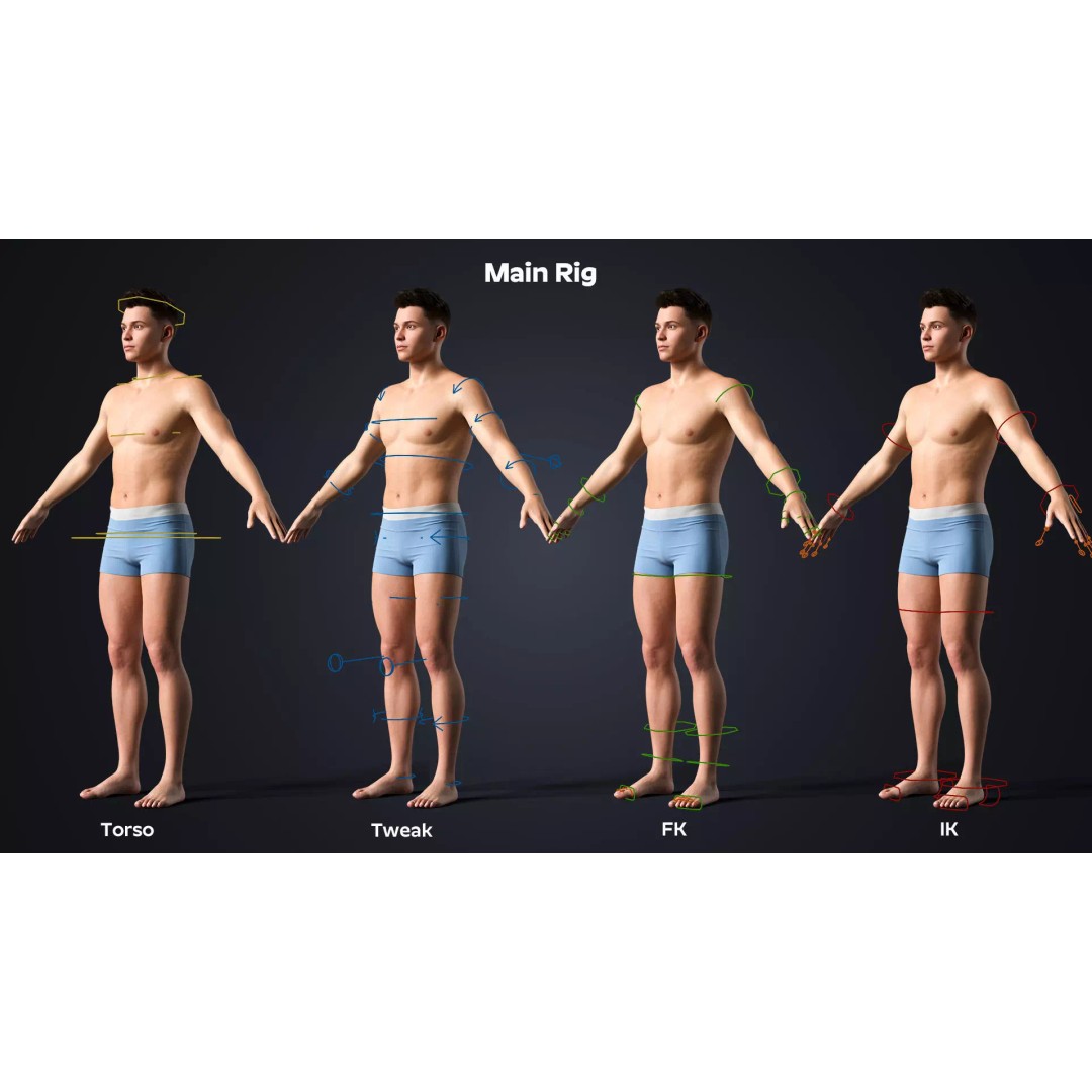 Adrian 3D Model – Realistic Male Character, Rigged for Animation - View 9