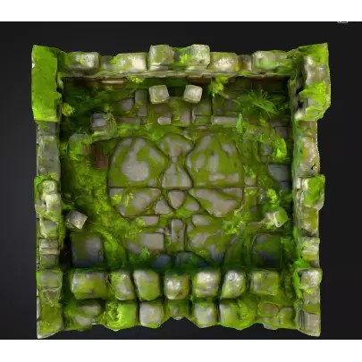 Ancient Temple Ruins 3D Model – Modular Low-Poly Game Asset, FBX - View 13
