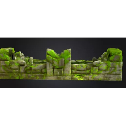 Ancient Temple Ruins 3D Model – Modular Low-Poly Game Asset, FBX - View 4