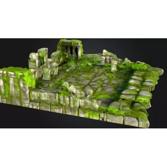 Ancient Temple Ruins 3D Model – Modular Low-Poly Game Asset, FBX - View 7