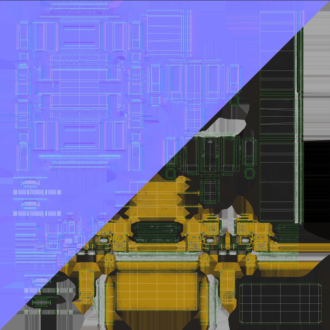 Sci-Fi Industrial Crate 3D Model – Low Poly Game Ready, PBR Textures