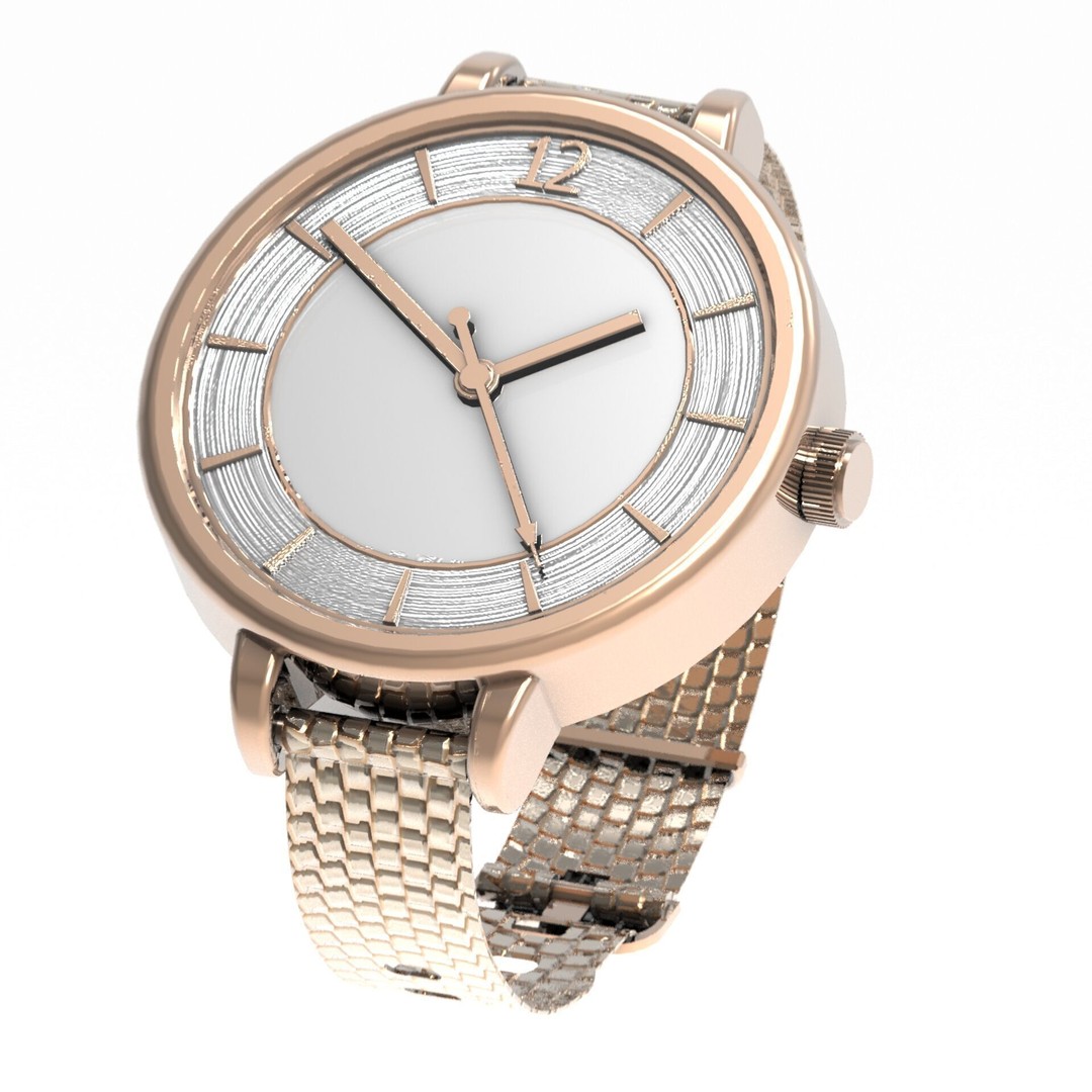 Elegant Womens Watch 3D Model – High Poly PBR Asset, FBX, OBJ, Blender